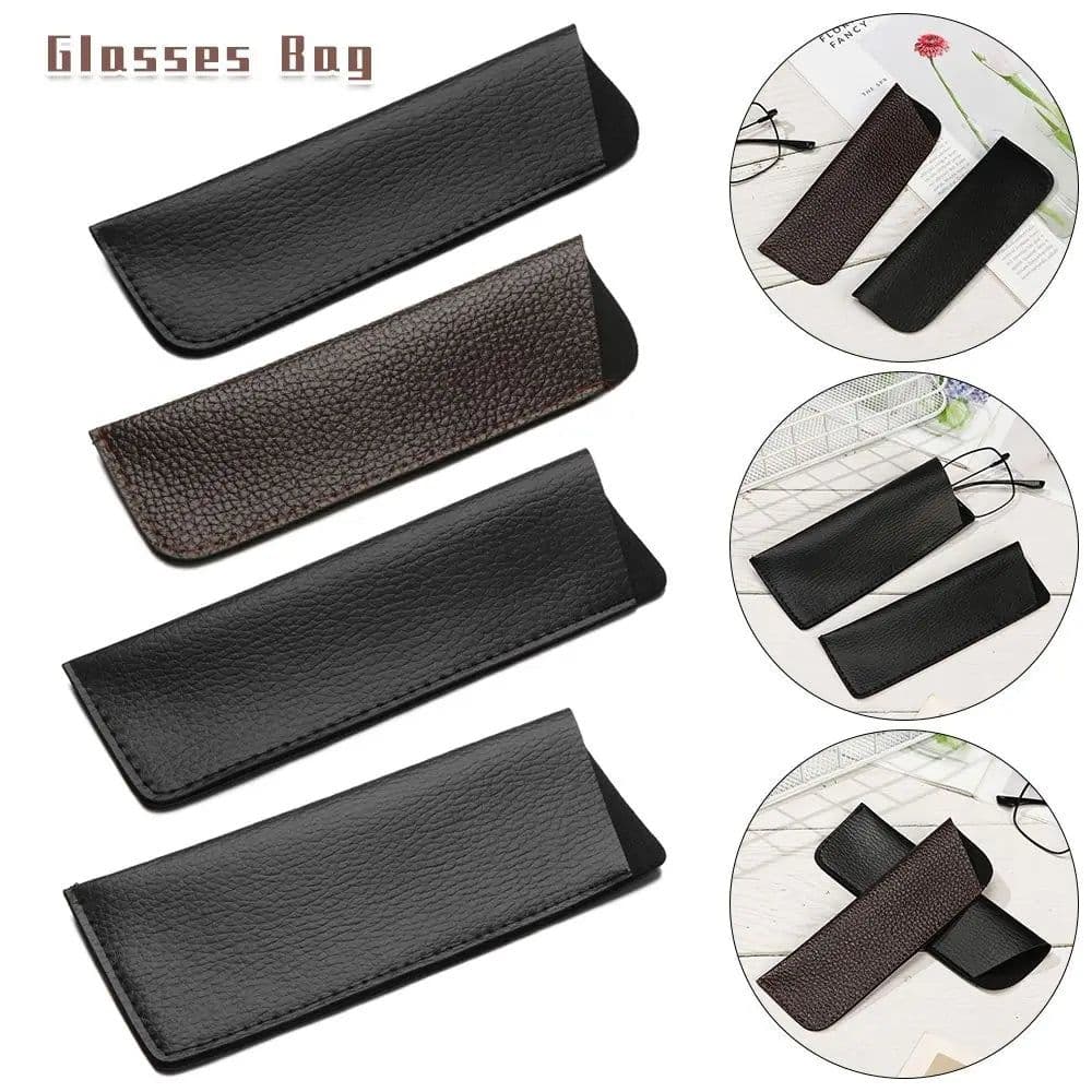 image-Leather Eyewear Accessories Reading Glasses Bag Case Sun Glasses Pouch Glasses Protective Case Sunglasses Case Box Simple