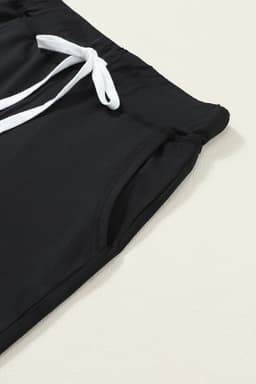 image-Black Drawstring Waist Pocketed Joggers