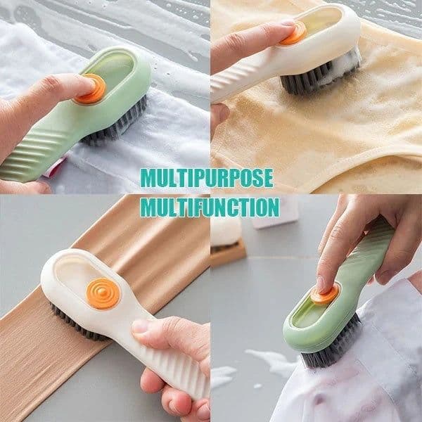 image-Multifunctional Soft-bristled Shoe Brush Long Handle Brush Automatic Liquid Adding Shoe Clothing Board Brush Cleaning Tool