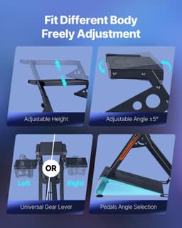 image-VEVOR Racing Wheel Stand - Foldable Carbon Steel Simulator Stand