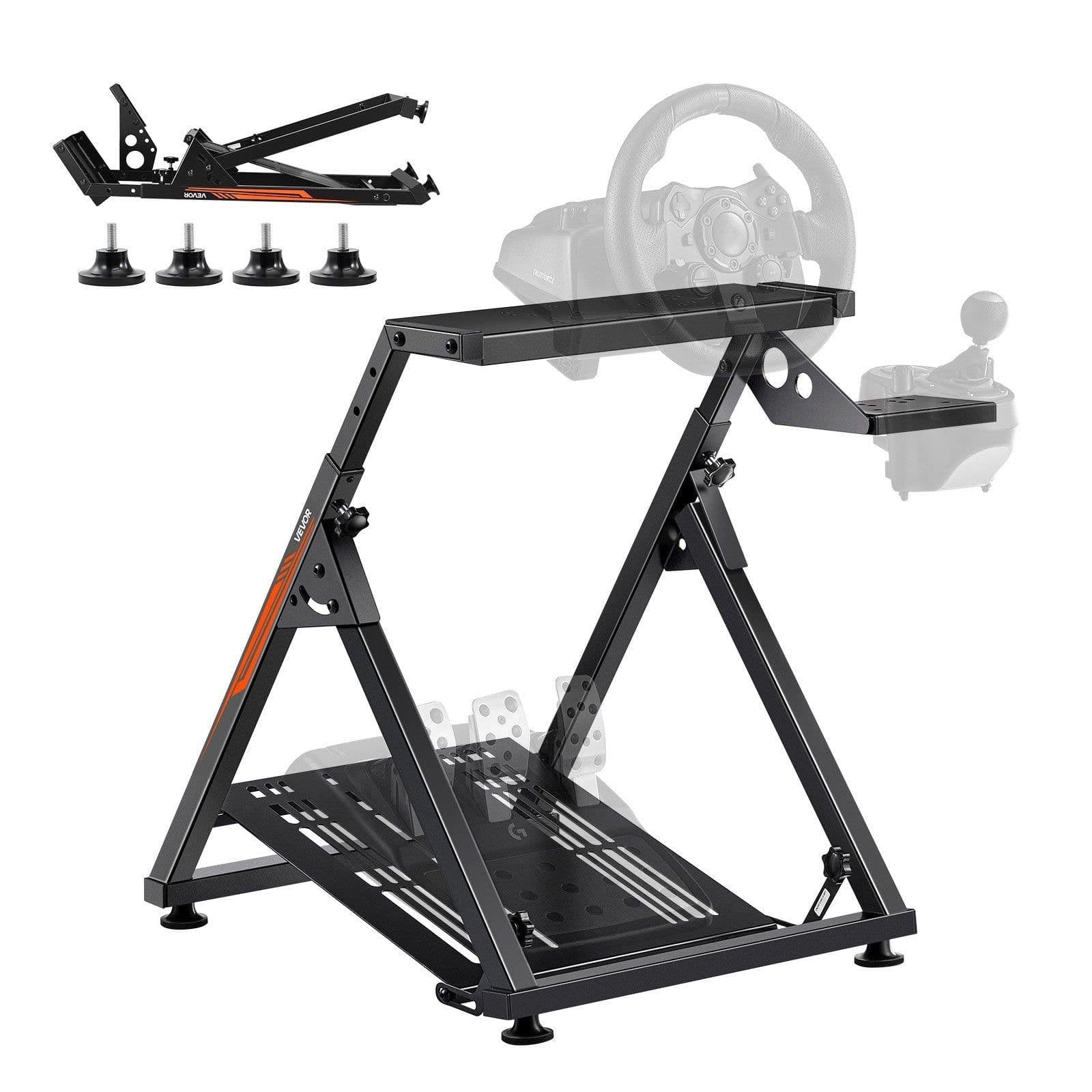 image-VEVOR Racing Wheel Stand - Foldable Carbon Steel Simulator Stand