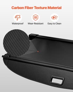 image-VEVOR Retractable Cargo Cover, Upgraded Carbon Fiber Texture Trunk Cover, Anti-Peeping Luggage Privacy Shield, Easy Installation Security Shade with Cargo Net, for Hyundai Tucson 2021-2025 5-Seater