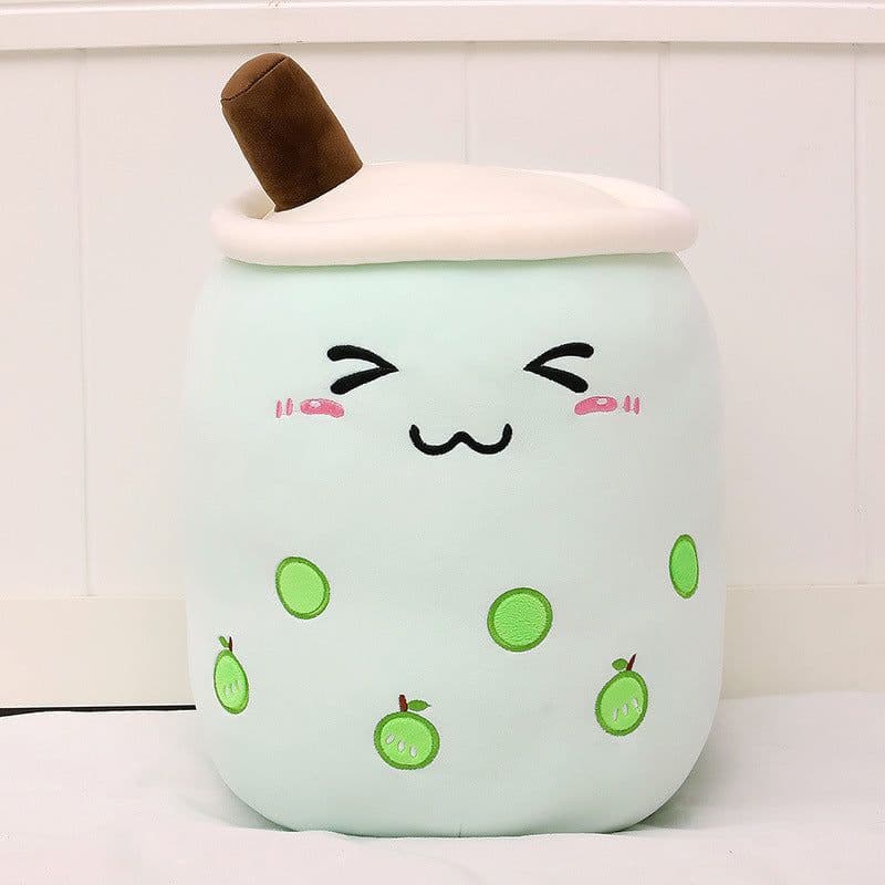 image-Cute Fruit Drink Plush Stuffed Soft Strawberry Milk Tea Plush Boba Tea Cup Toy Bubble Tea Pillow Cushion Kids Gift