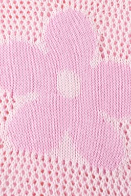 image-Light Pink Hollowed Knit Drop Shoulder Sweater - Chic & Feminine