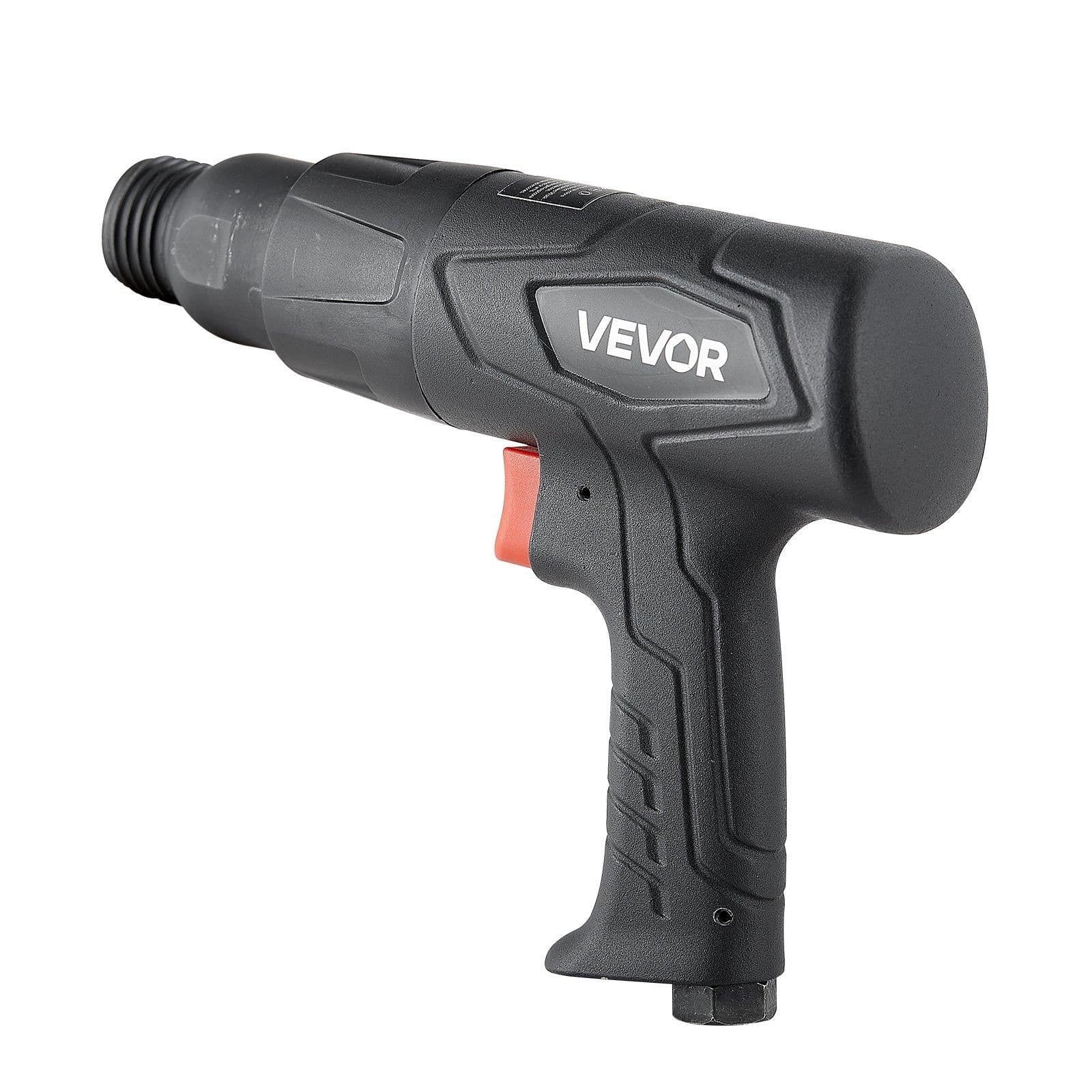 image-VEVOR Air Hammer, 2500-2700BPM Pneumatic Hammer with 2.76-inch Stroke & 4PCS 6.7" Long Barrel Chisels, Pistol-Grip Compact Air Chisel Pneumatic Shovel Tool for Cutting Scraping Demolishing
