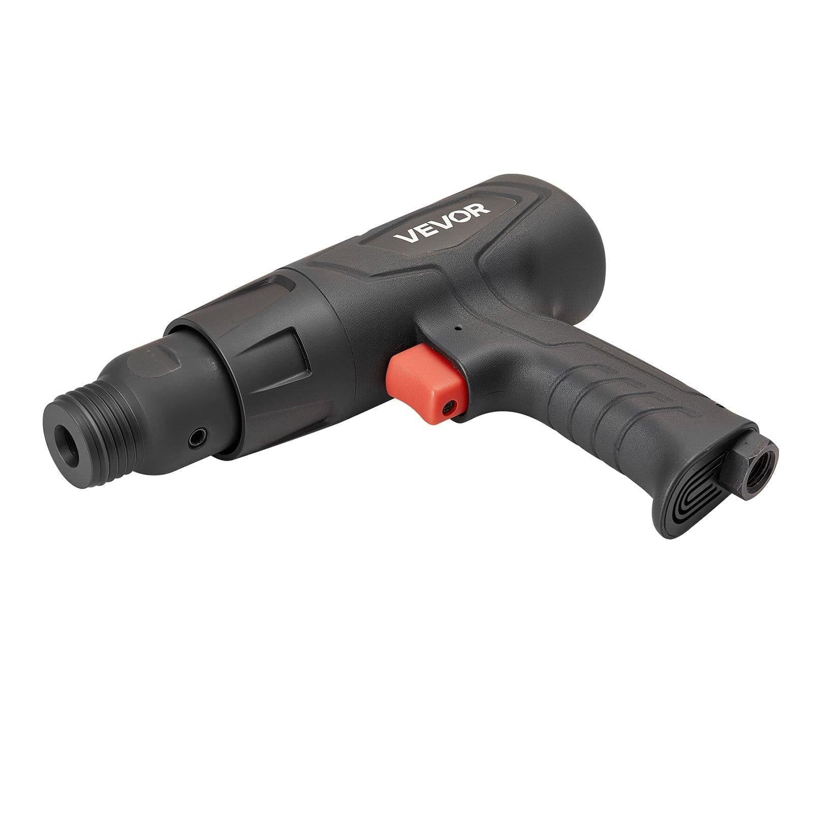 image-VEVOR Air Hammer, 2500-2700BPM Pneumatic Hammer with 2.76-inch Stroke & 4PCS 6.7" Long Barrel Chisels, Pistol-Grip Compact Air Chisel Pneumatic Shovel Tool for Cutting Scraping Demolishing