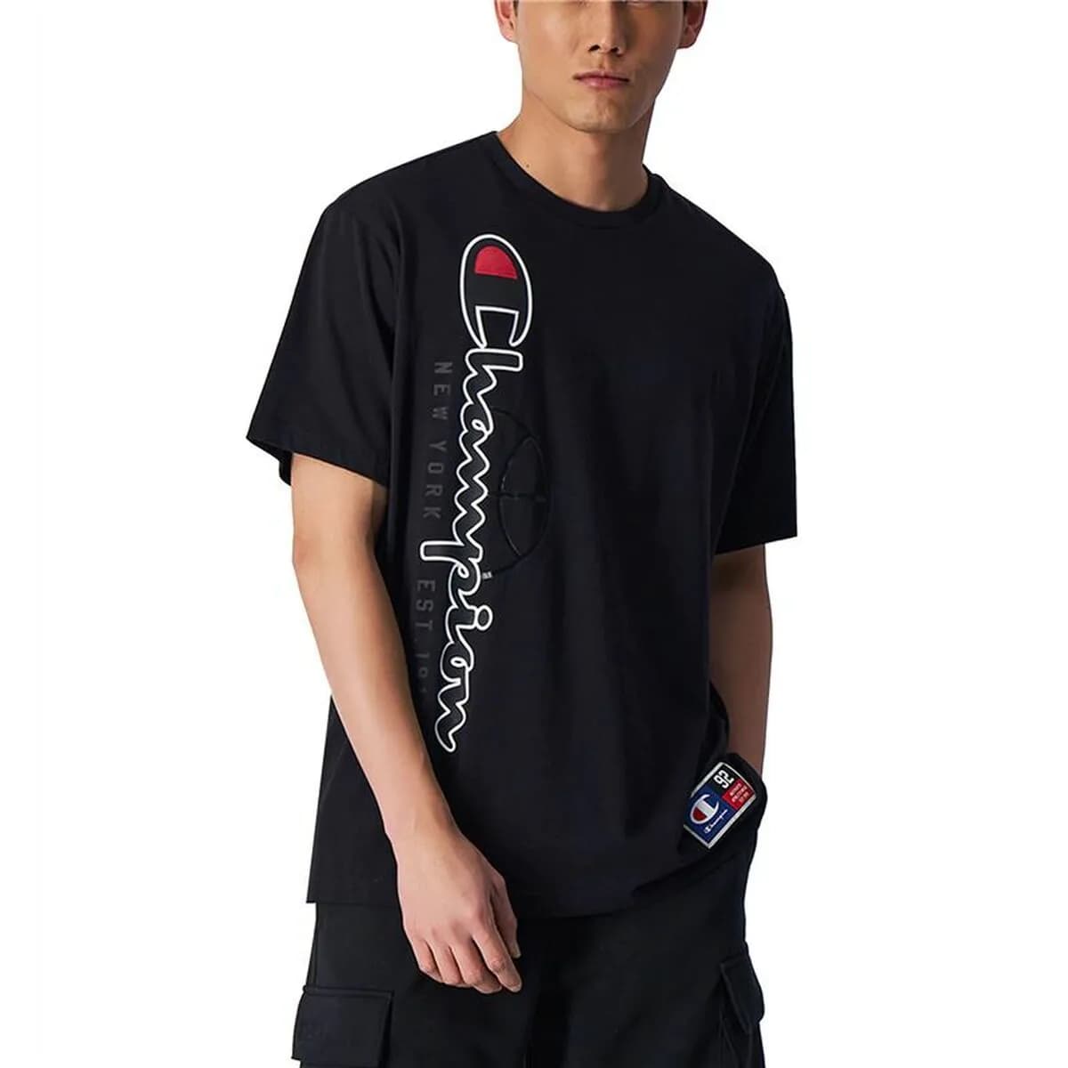 image-Men’s Short Sleeve T-Shirt Champion Crewneck Black