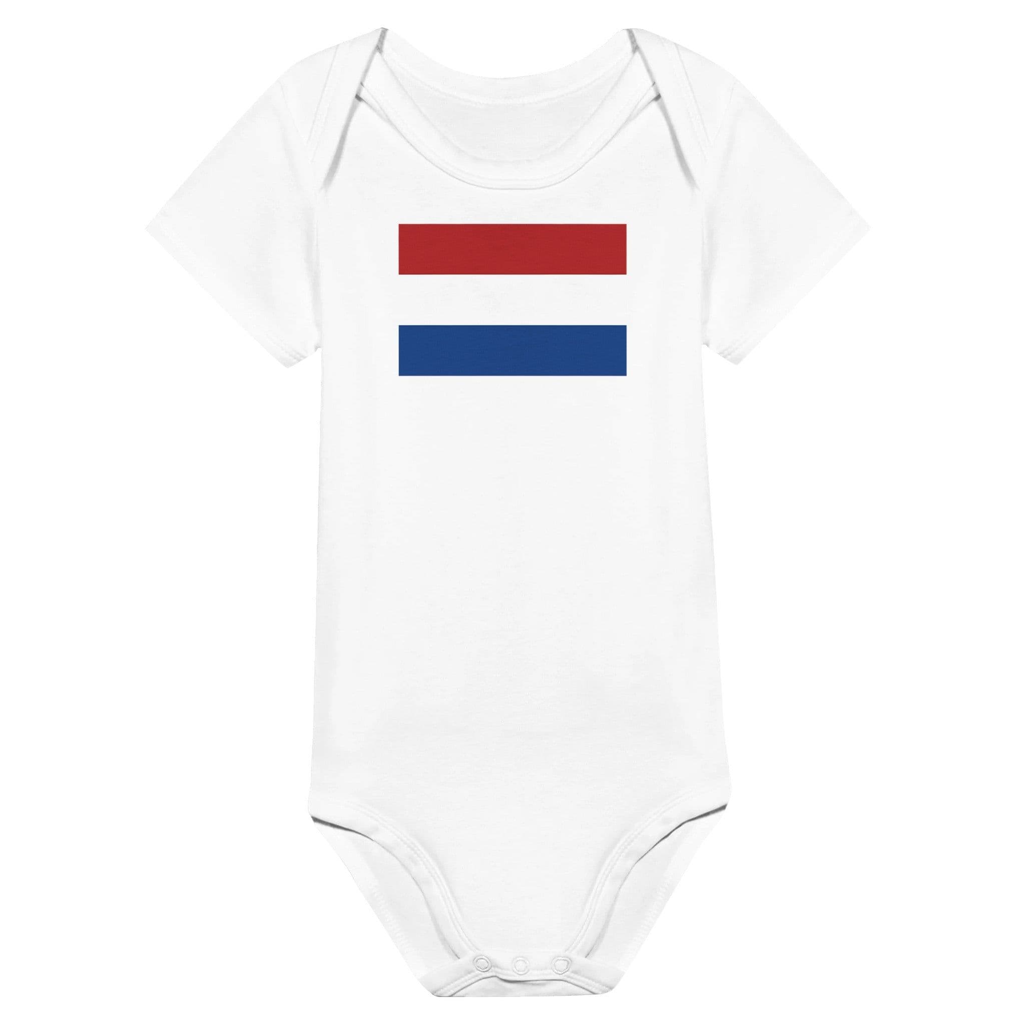 image-Drapeau des Pays-Bas - Grenouillère bébé classique à manches courtes