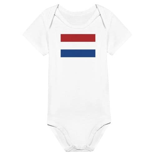 image-Drapeau des Pays-Bas - Grenouillère bébé classique à manches courtes