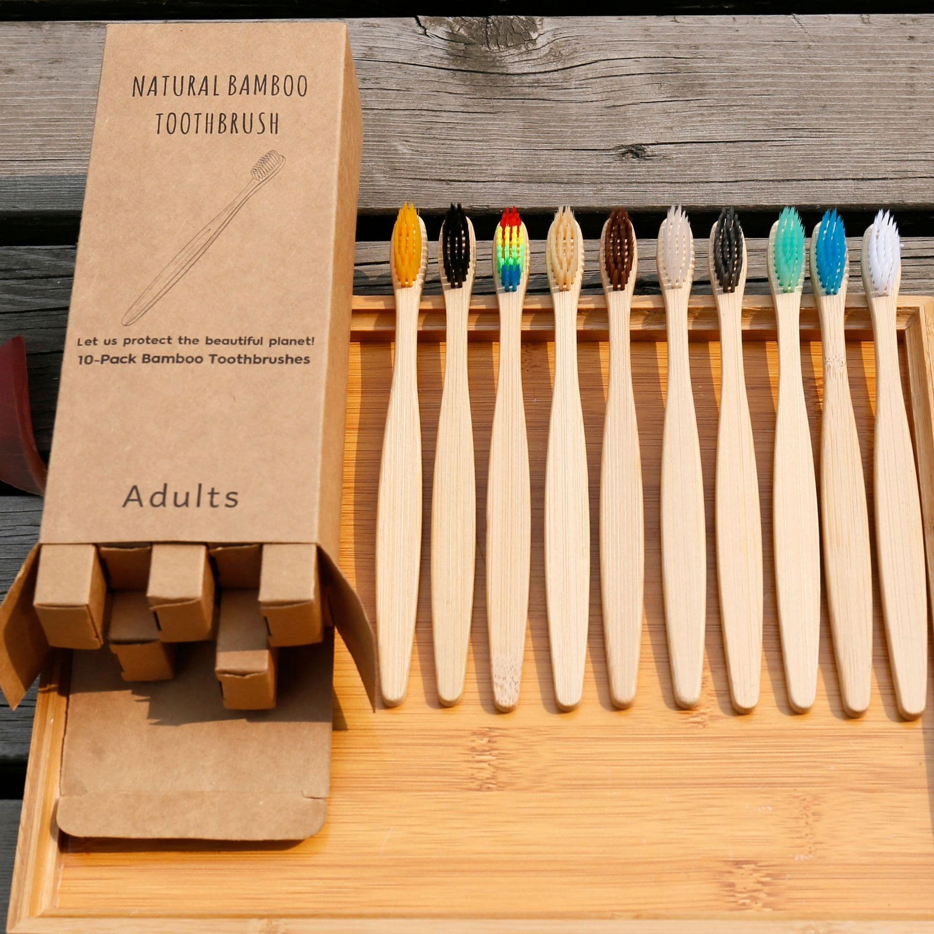image-Bamboo Charcoal Toothbrush Set for Adults (4/5/10 Pack)