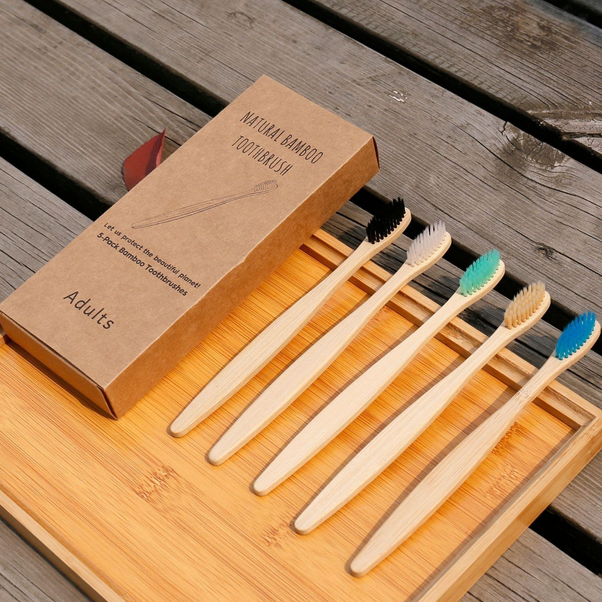 image-Bamboo Charcoal Toothbrush Set for Adults (4/5/10 Pack)