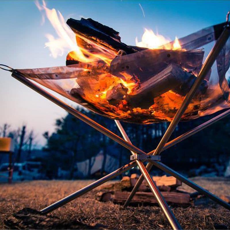 image-Selpa Incinerator Portable Folding Charcoal Grill Stainless Steel
