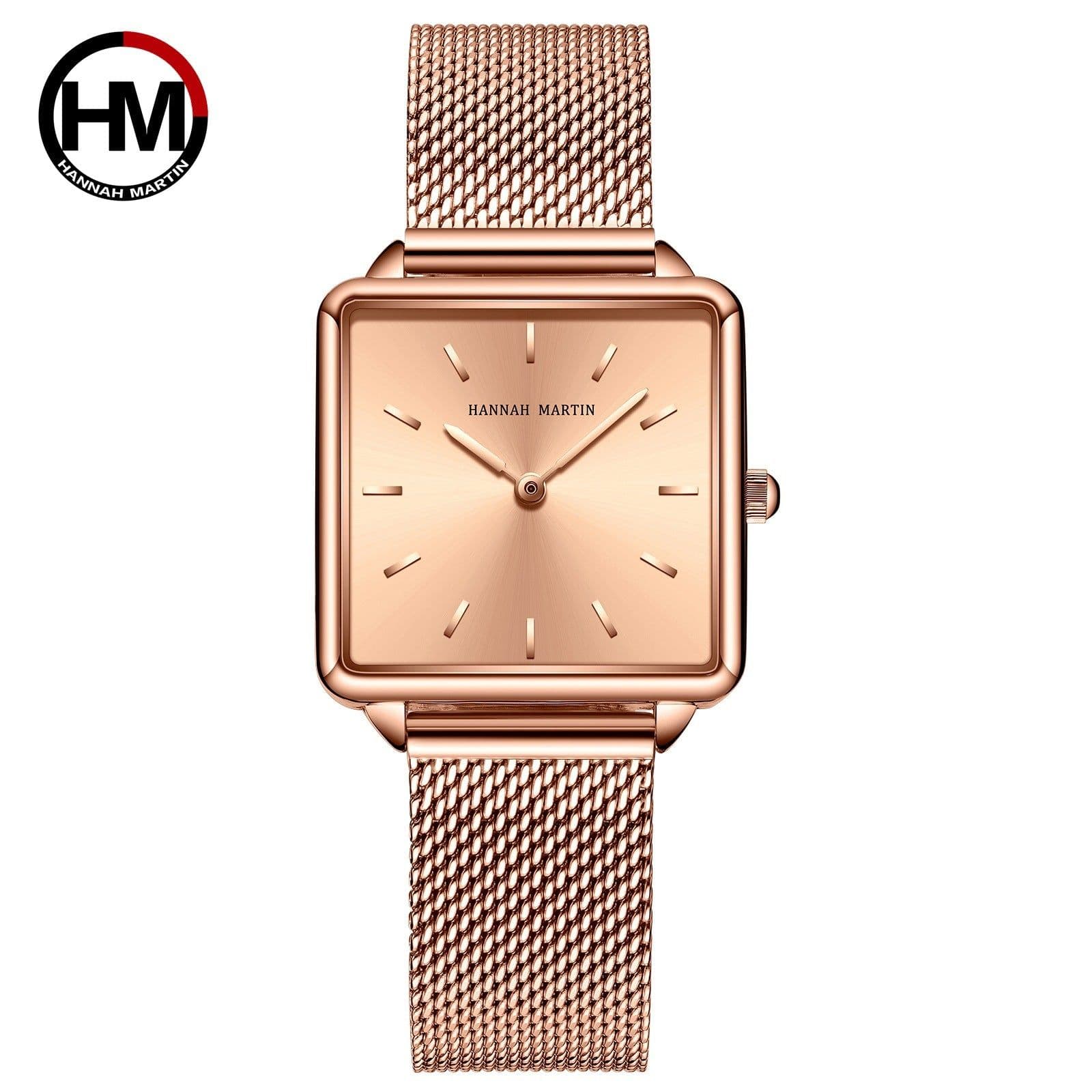 image-Women's Rose Gold Square Wristwatch Japan Movement Luxury Watch