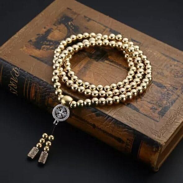 image-Stainless Steel Bead Whip Necklace Self-Defense Bracelet