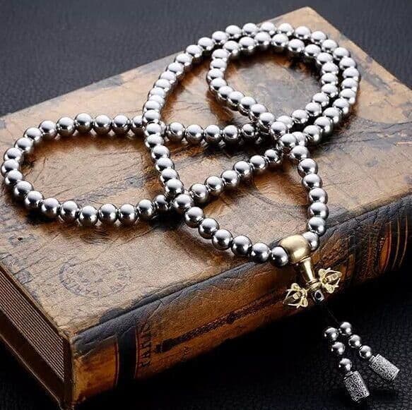 image-Stainless Steel Bead Whip Necklace Self-Defense Bracelet