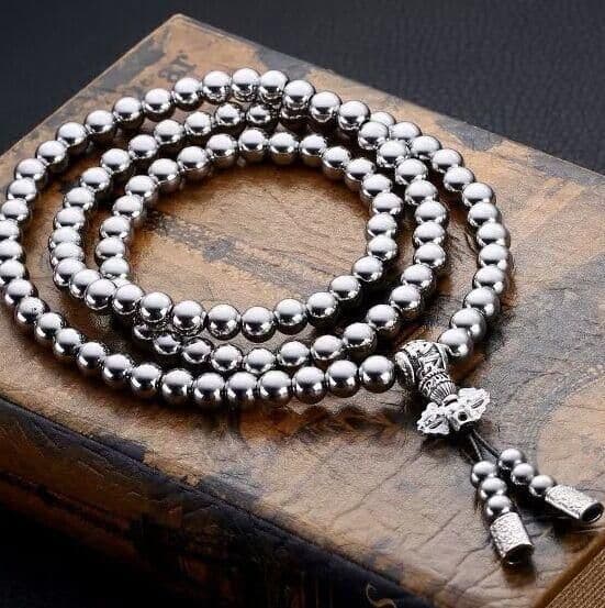 image-Stainless Steel Bead Whip Necklace Self-Defense Bracelet
