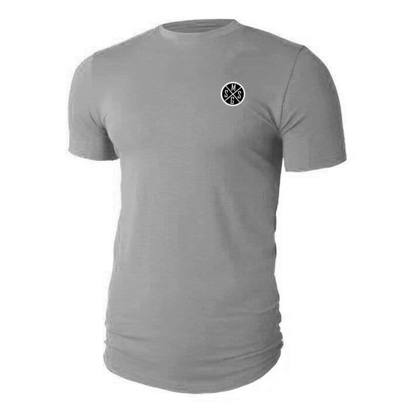 image-Men's Slim Fit Cotton T-Shirt Letter Print Short Sleeve Crew Neck