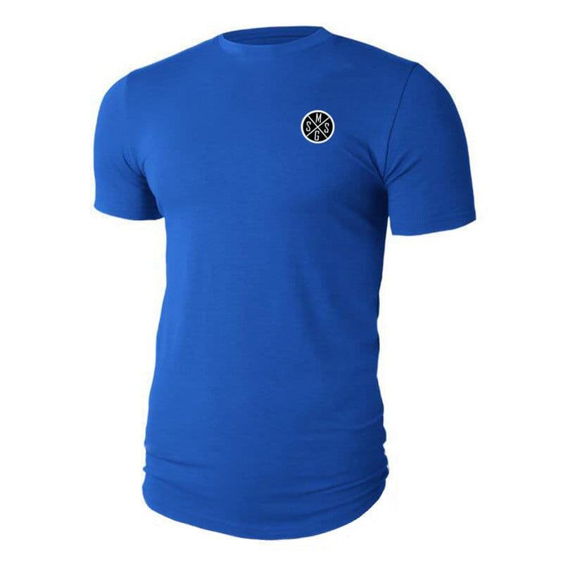 image-Men's Slim Fit Cotton T-Shirt Letter Print Short Sleeve Crew Neck