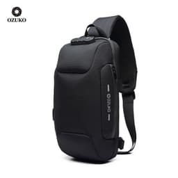 image-OZUKO USB Anti-Theft Waterproof Oxford Cloth Chest Bag for Men