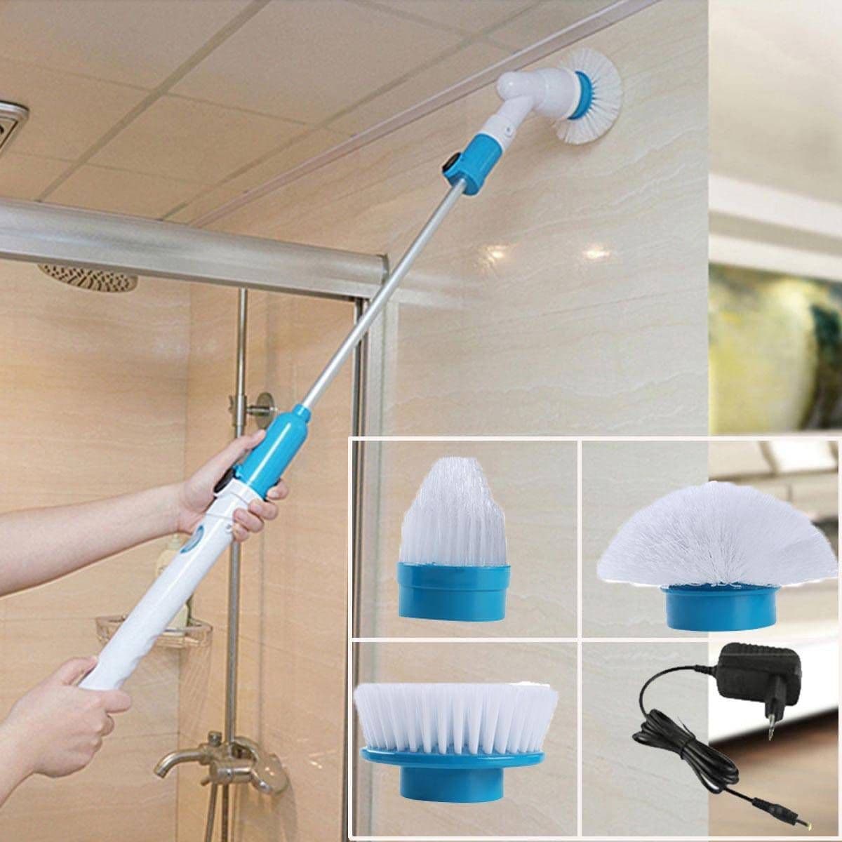 image-Electric Spin Scrubber Cordless with Extension Handle & Brushes