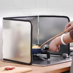 image-Kitchen Oil Splash Guard Baffle - Galvanized Sheet Stove Shield