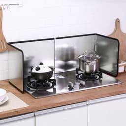 image-Kitchen Oil Splash Guard Baffle - Galvanized Sheet Stove Shield