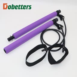 image-Pilates Bar with Resistance Bands for Yoga Fitness Training
