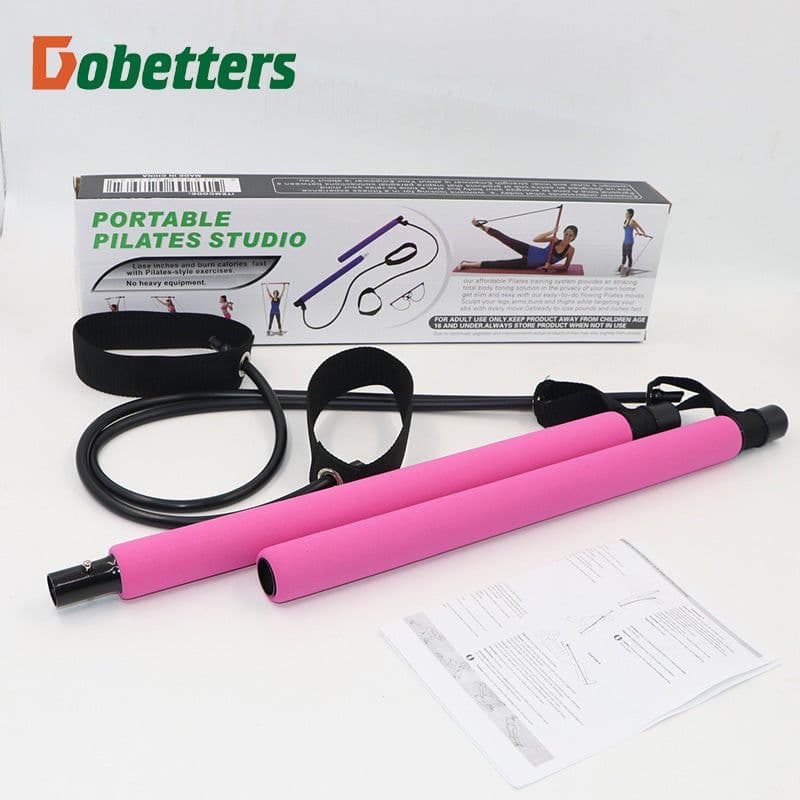 image-Pilates Bar with Resistance Bands for Yoga Fitness Training