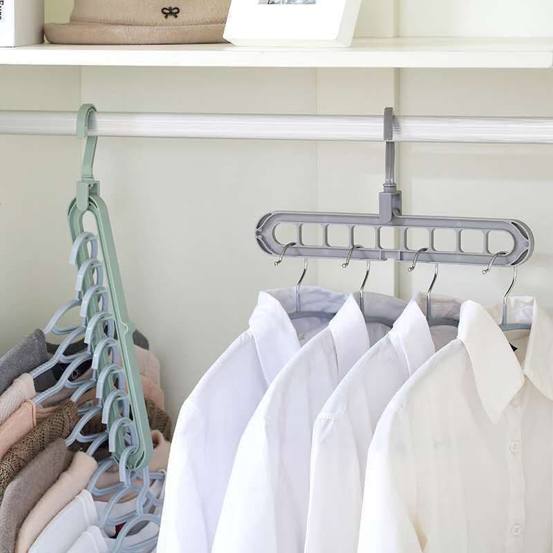 image-Rotating 9-Hole Space Saving Clothes Hanger Organizer