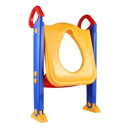 image-Children's Folding Toilet Training Seat with Ladder and Armrests