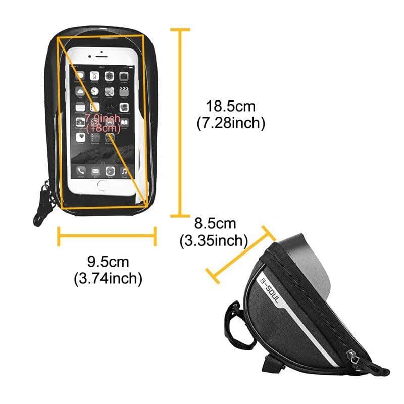 image-B-SOUL Bicycle Front Handlebar Phone Bag 1L Polyester