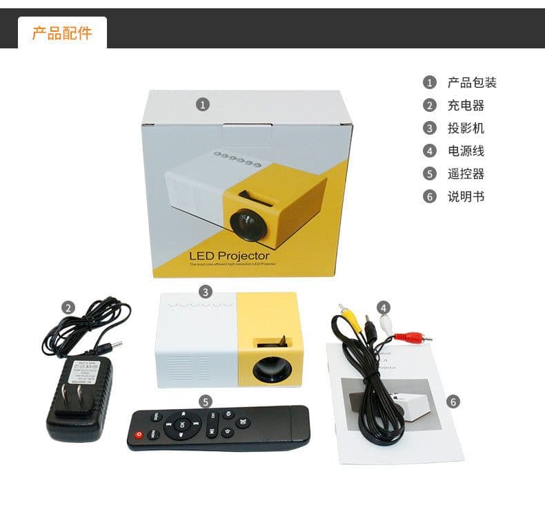 image-LEJIADA YG300 LED Mini Projector 320x240 Pixels Supports 1080P HDMI USB Audio Portable Home Media