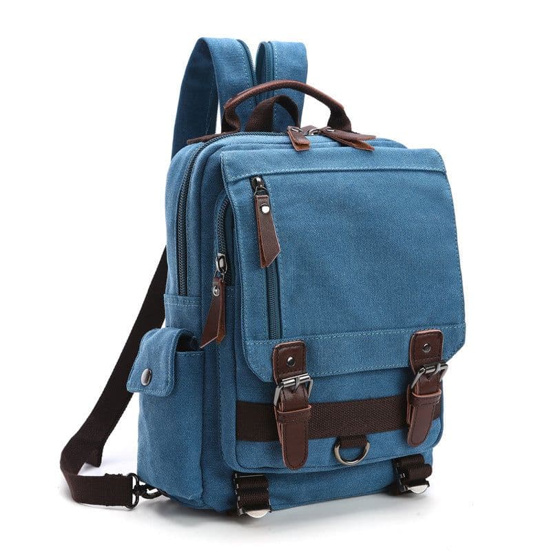 image-ZUOLUNDUO Canvas Shoulder Bag Crossbody Travel Backpack Unisex