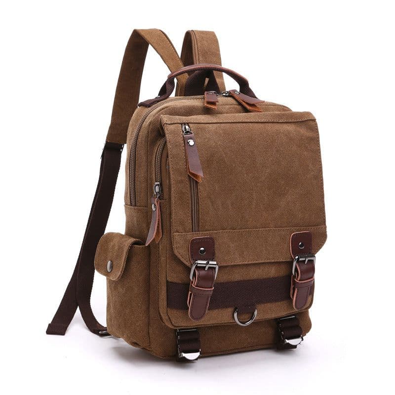 image-ZUOLUNDUO Canvas Shoulder Bag Crossbody Travel Backpack Unisex