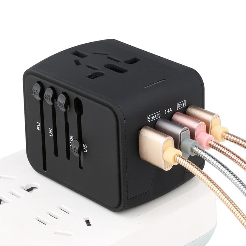 image-Travel Charger 4-Port USB Charging Stand Multi-Plug Adapter BMAX
