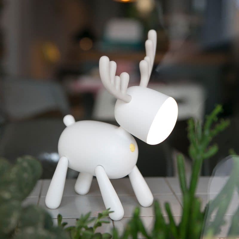 image-LED USB Rechargeable Elk Deer Night Light with Timer