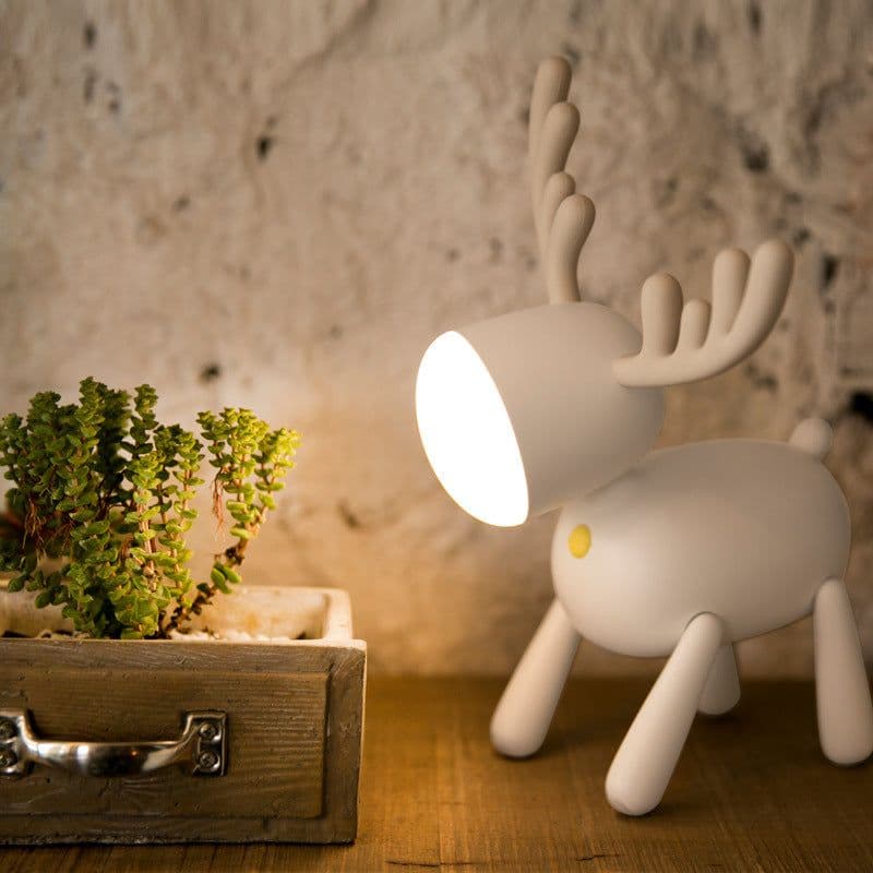 image-LED USB Rechargeable Elk Deer Night Light with Timer