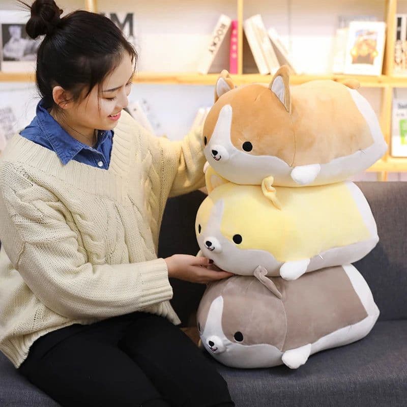 image-Cute Corgi Plush Toy Stuffed Animal Pillow Gift for Kids