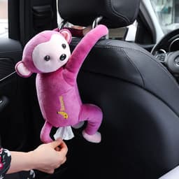 image-Pipihou Plush Car Tissue Box Cover Yoyo Rabbit Hanging Drawer