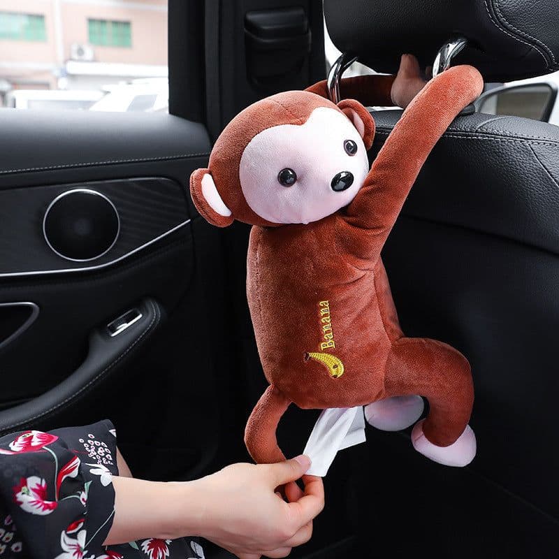 image-Pipihou Plush Car Tissue Box Cover Yoyo Rabbit Hanging Drawer