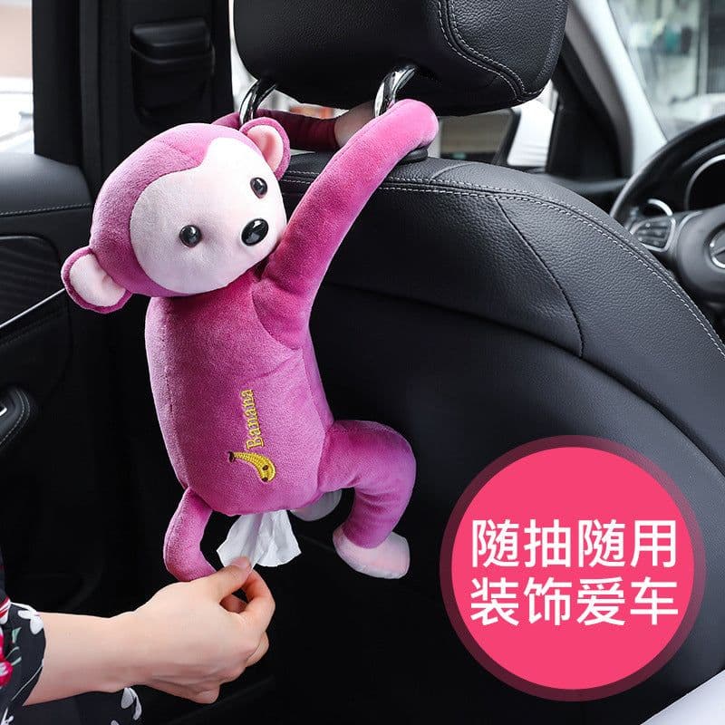 image-Pipihou Plush Car Tissue Box Cover Yoyo Rabbit Hanging Drawer