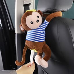 image-Pipihou Plush Car Tissue Box Cover Yoyo Rabbit Hanging Drawer