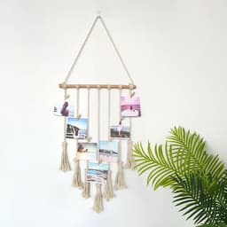 image-Bohemian Tapestry Wall Hanging Hand Woven Cotton Tassel 40x65cm