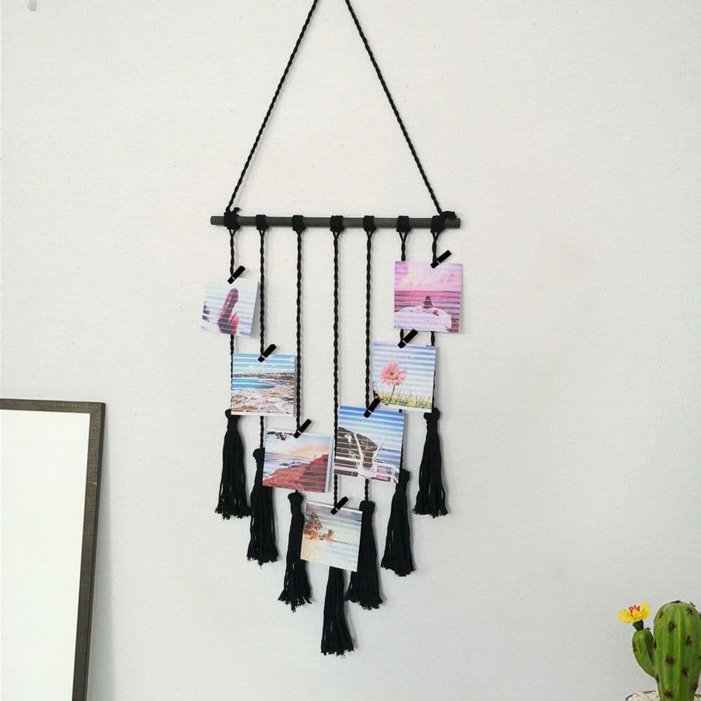 image-Bohemian Tapestry Wall Hanging Hand Woven Cotton Tassel 40x65cm