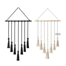image-Bohemian Tapestry Wall Hanging Hand Woven Cotton Tassel 40x65cm