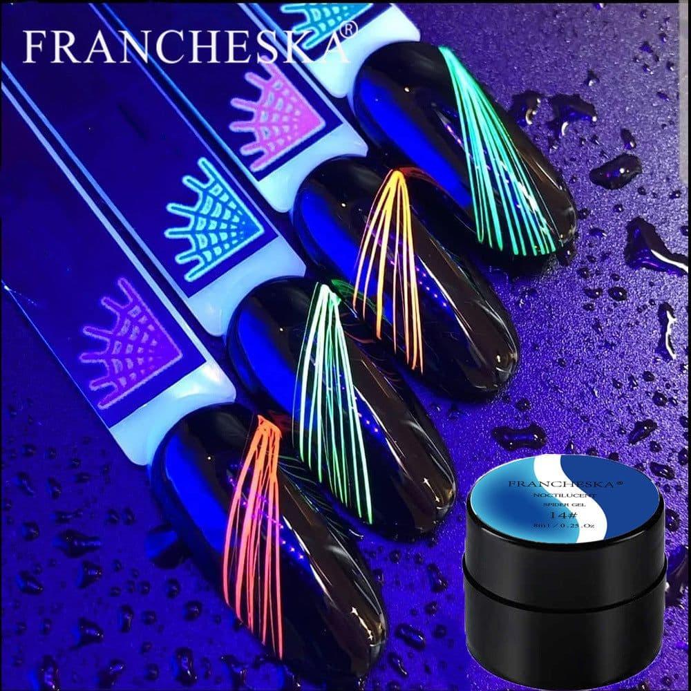 image-Francheska Luminous Spider Nail Art Drawing Gel 8ml 6-Color Set
