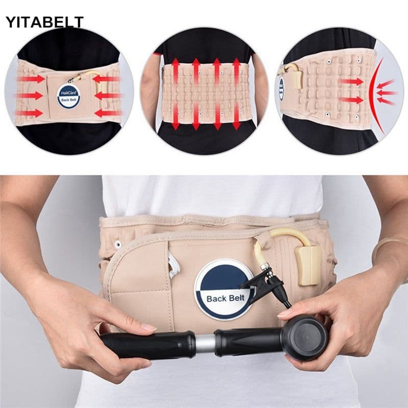 image-Inflatable Lumbar Traction Belt Air Decompression Back Massager
