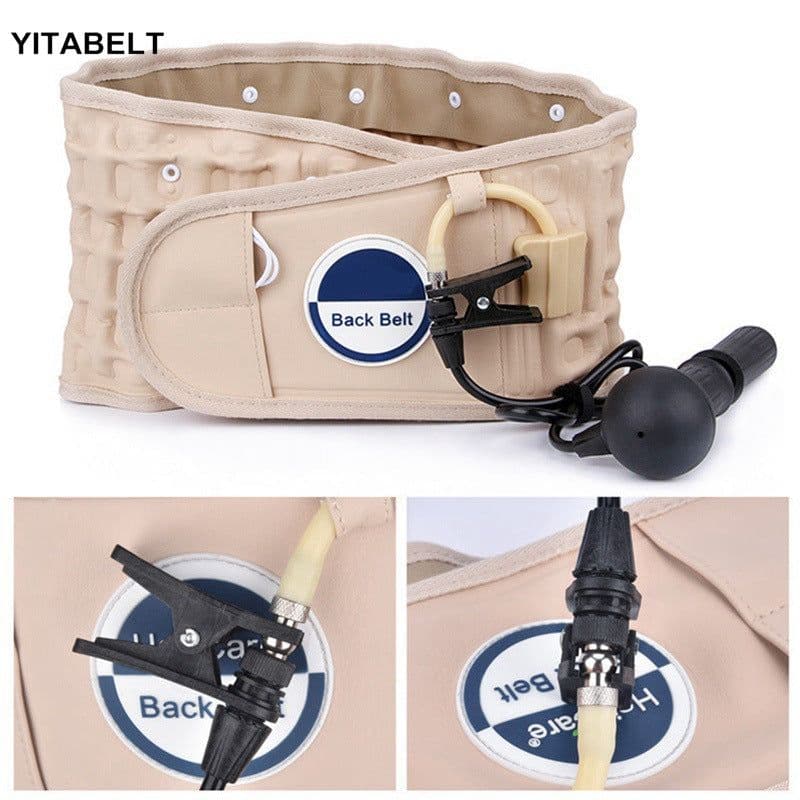 image-Inflatable Lumbar Traction Belt Air Decompression Back Massager
