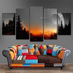 image-5 Piece Framed Canvas Wall Art Set Dead Tree Print Modern Decor