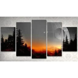 image-5 Piece Framed Canvas Wall Art Set Dead Tree Print Modern Decor